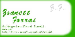 zsanett forrai business card